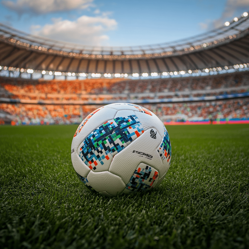 a soccer ball in the stadium